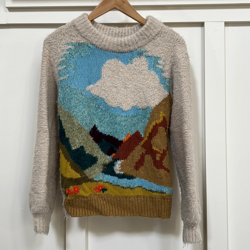 Anthropologie Loveliest Landscape Sweater